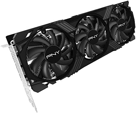 Close-up shot of PNY GeForce RTX™ 4070 Ti Super highlighting its connection ports and sleek design.
